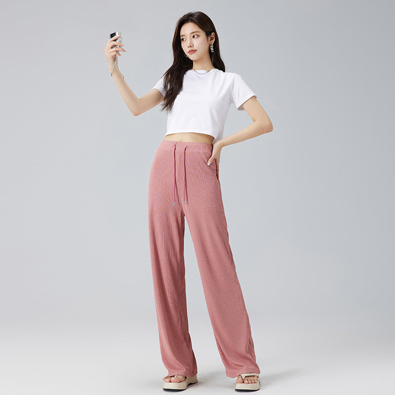 High waist mopping pants all-match drape wide-leg pants